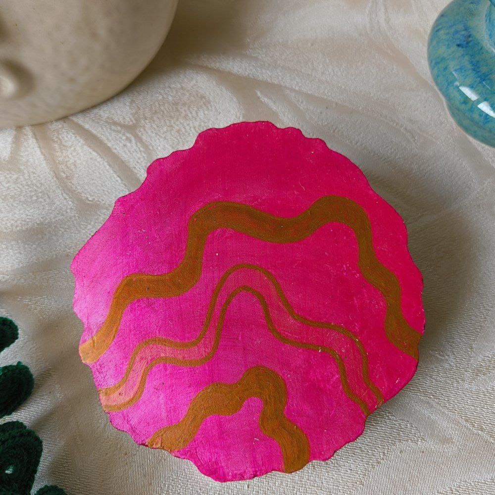 Coaster Pink Gold Pattern - Cemented