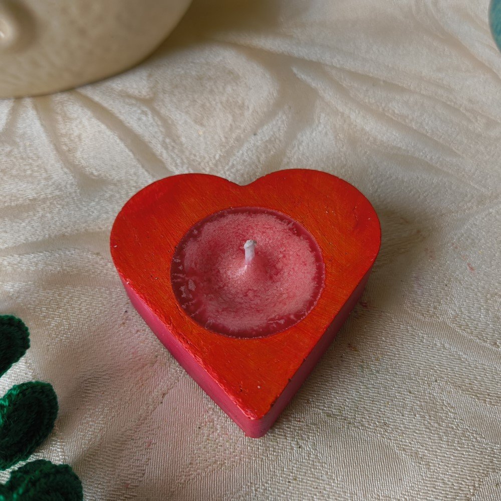 Heart Candle - Cemented